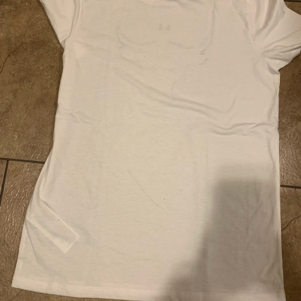 WOMENS UNDER ARMOR PROJECT ROCK T-SHIRT WHITE new - Picture 2 of 3